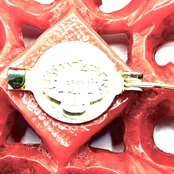 1970s YSL Rive Gauche Paris Resin Brooch – XL Vintage Couture Designer Pin — EUC - Picture 5 of 14